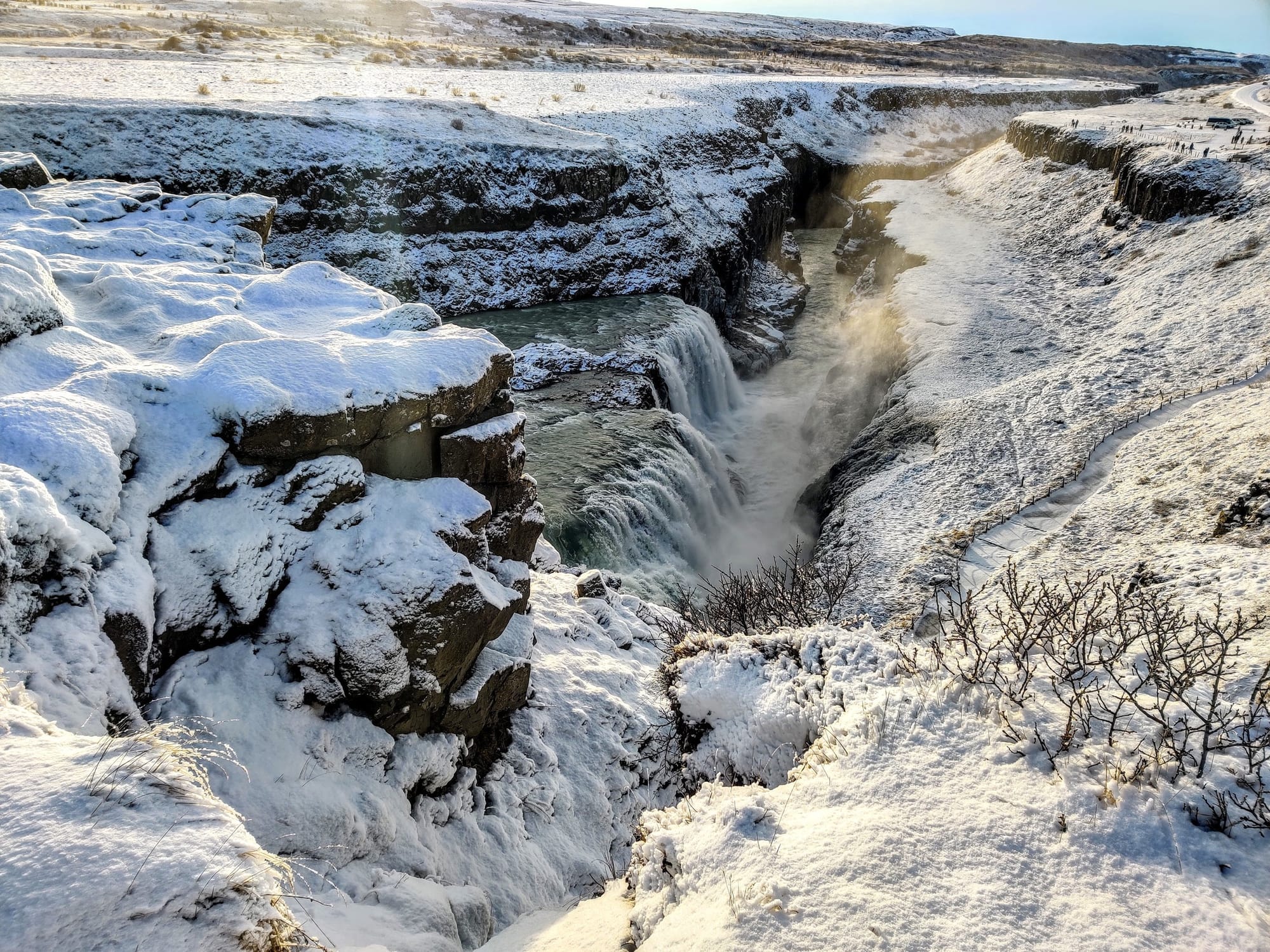 A Waterfall, a Crater, and a Mood